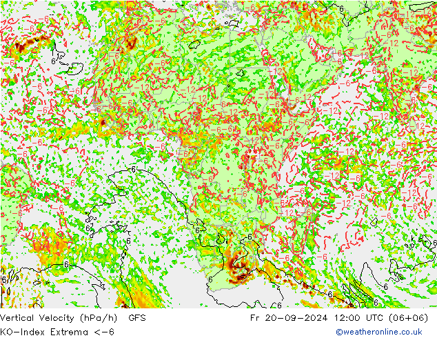 Konveksiyon - İndeks GFS Cu 20.09.2024 12 UTC