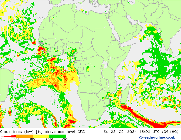 Cloud base (low) GFS Ne 22.09.2024 18 UTC