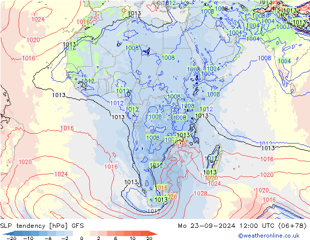 тенденция давления GFS пн 23.09.2024 12 UTC