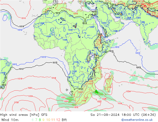 High wind areas GFS сб 21.09.2024 18 UTC