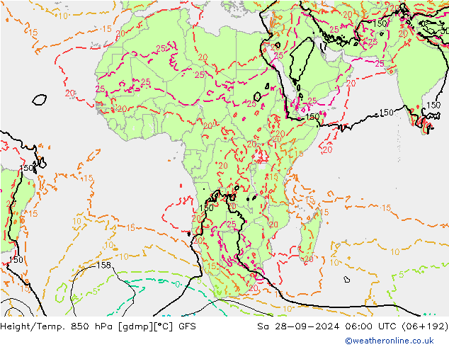 Z500/Regen(+SLP)/Z850 GFS za 28.09.2024 06 UTC