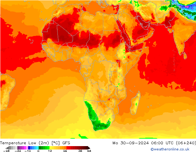 Tiefstwerte (2m) GFS Mo 30.09.2024 06 UTC