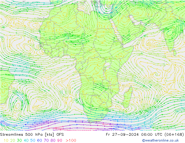 Stromlinien 500 hPa GFS September 2024