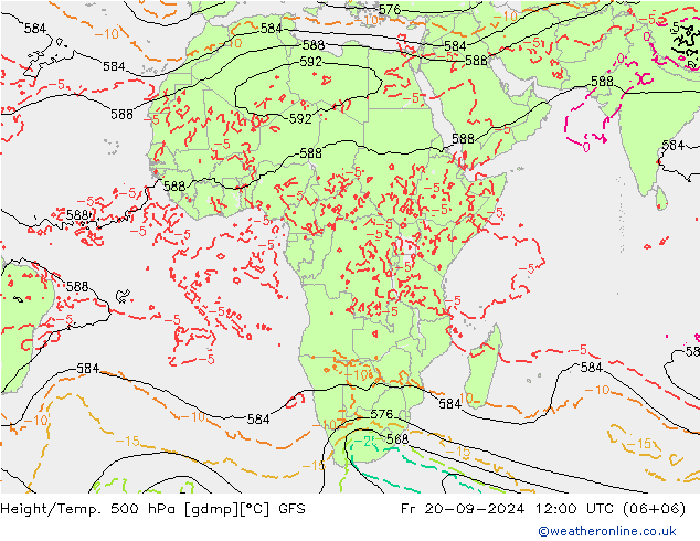 Z500/Rain (+SLP)/Z850 GFS  20.09.2024 12 UTC