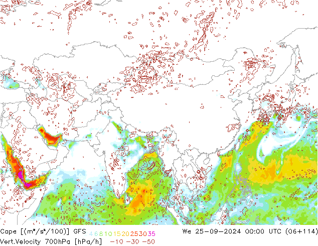 Cape GFS We 25.09.2024 00 UTC