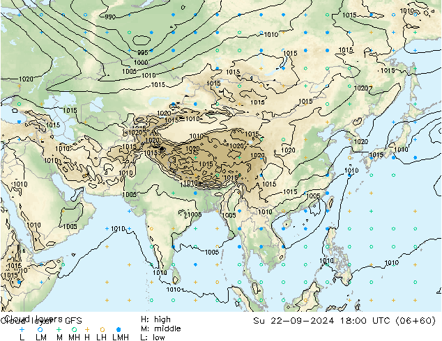 Cloud layer GFS dim 22.09.2024 18 UTC