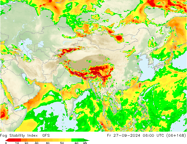 Fog Stability Index GFS vie 27.09.2024 06 UTC