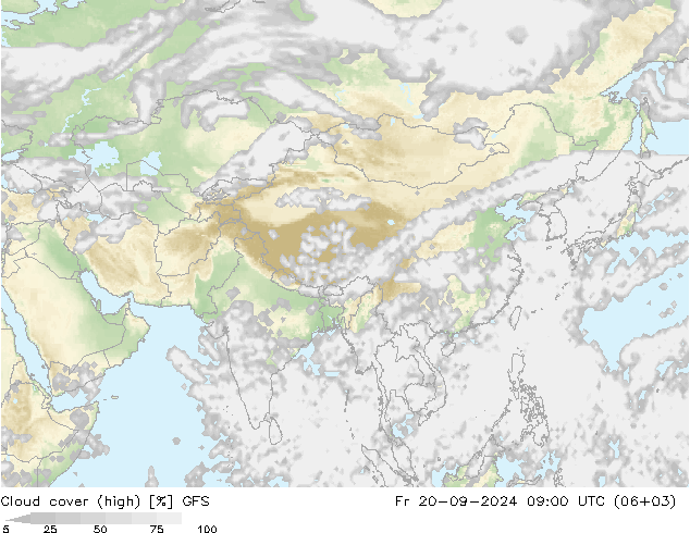 Nubi alte GFS ven 20.09.2024 09 UTC