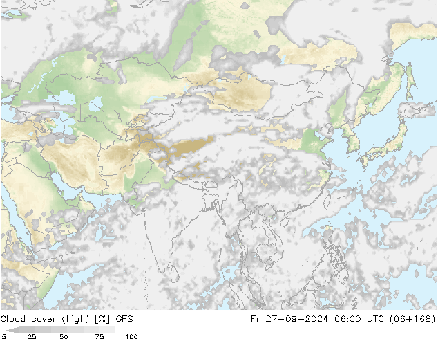 Nubes altas GFS vie 27.09.2024 06 UTC