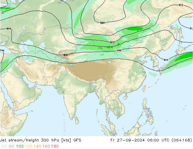 Jet Akımları GFS Cu 27.09.2024 06 UTC