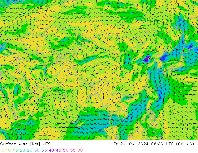 Bodenwind GFS Fr 20.09.2024 06 UTC