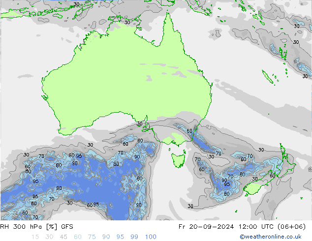 RH 300 hPa GFS September 2024