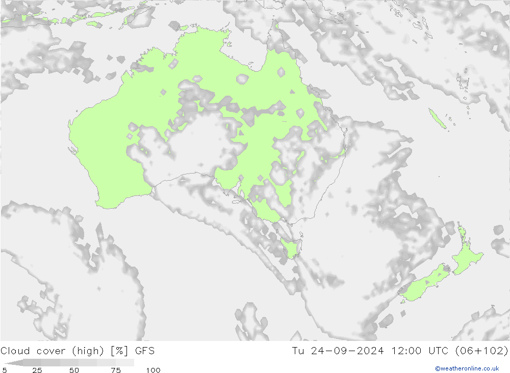 vysoký oblak GFS Út 24.09.2024 12 UTC