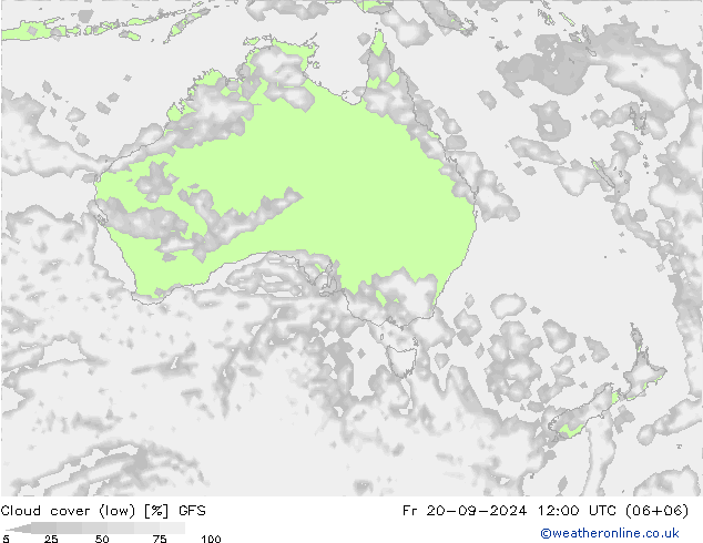 Cloud cover (low) GFS September 2024