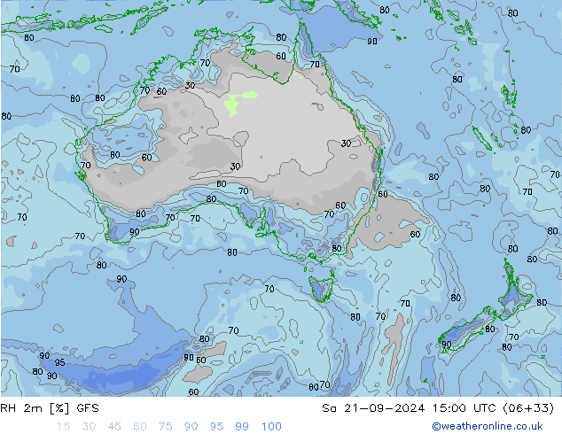 RH 2m GFS Sáb 21.09.2024 15 UTC