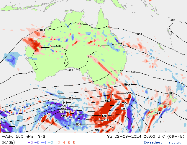 T-Adv. 500 hPa GFS nie. 22.09.2024 06 UTC