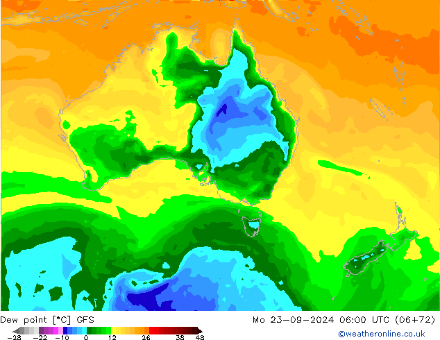 Çiğ Noktası GFS Pzt 23.09.2024 06 UTC