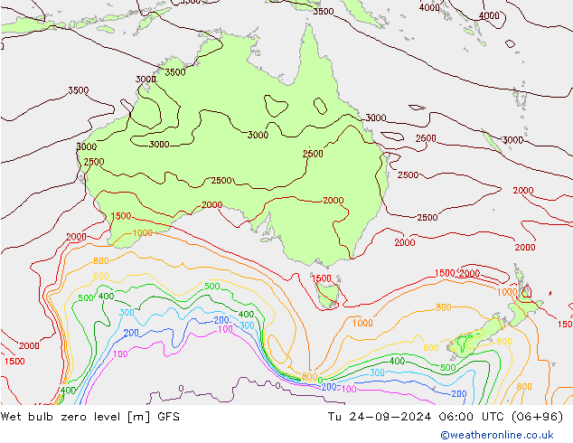 Theta-W Sıfır Seviyesi GFS Sa 24.09.2024 06 UTC