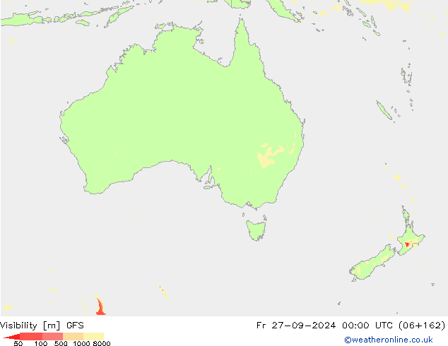 Visibility GFS Fr 27.09.2024 00 UTC