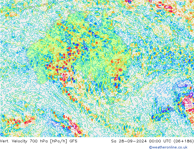 Vert. Velocity 700 hPa GFS sáb 28.09.2024 00 UTC