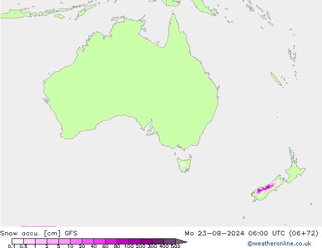 Totale sneeuw GFS ma 23.09.2024 06 UTC