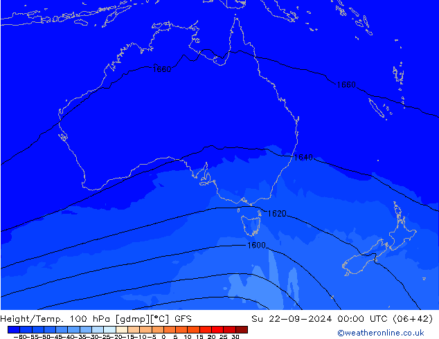 Height/Temp. 100 hPa GFS Su 22.09.2024 00 UTC