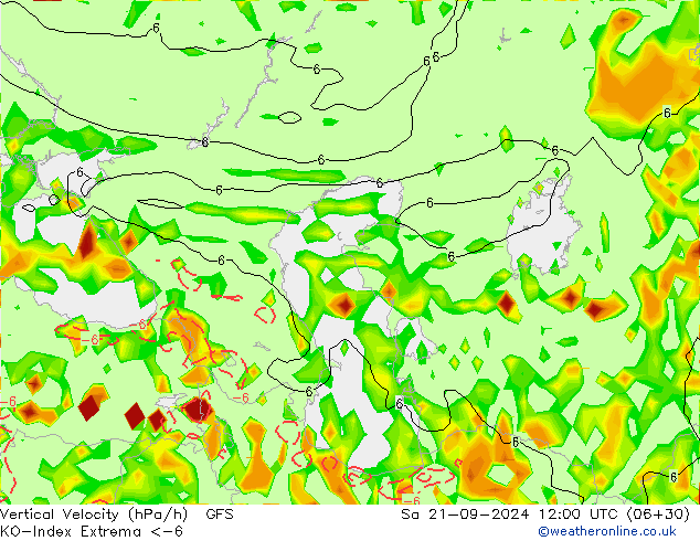 Convection-Index GFS so. 21.09.2024 12 UTC