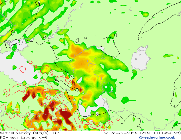 Convection-Index GFS сб 28.09.2024 12 UTC