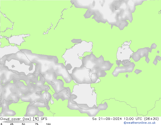 zachmurzenie (niskie) GFS so. 21.09.2024 12 UTC