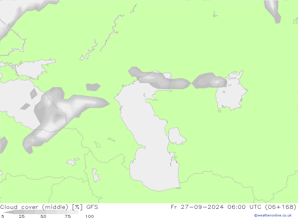 Cloud cover (middle) GFS Fr 27.09.2024 06 UTC