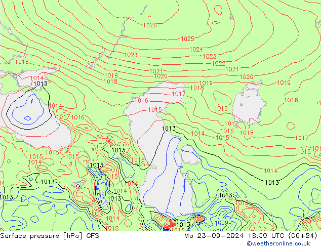 GFS: пн 23.09.2024 18 UTC