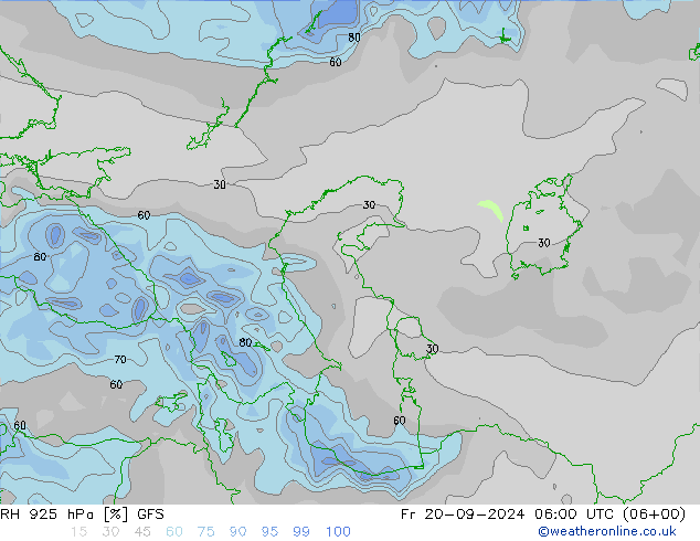 RH 925 hPa GFS  20.09.2024 06 UTC