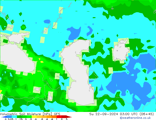 Volumetric Soil Moisture GFS Su 22.09.2024 03 UTC