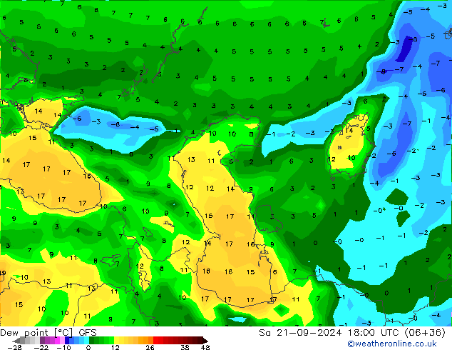 punkt rosy GFS so. 21.09.2024 18 UTC