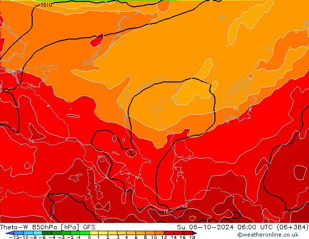 Theta-W 850hPa GFS  06.10.2024 06 UTC