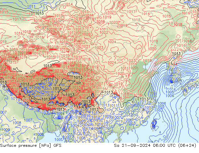 GFS: 星期六 21.09.2024 06 UTC