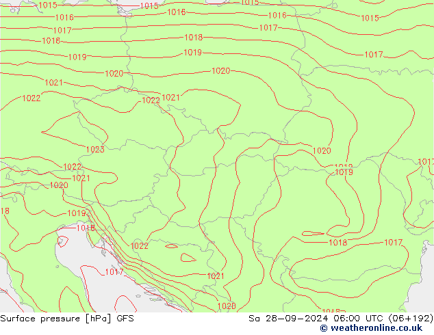 Yer basıncı GFS Cts 28.09.2024 06 UTC