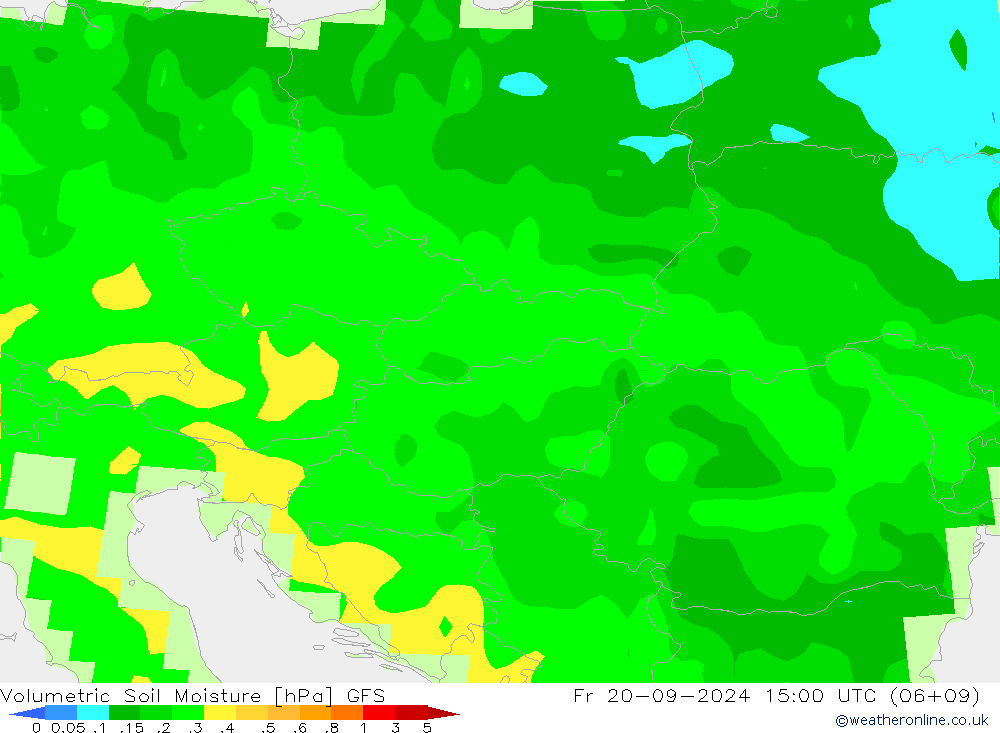 Volumetric Soil Moisture GFS Fr 20.09.2024 15 UTC