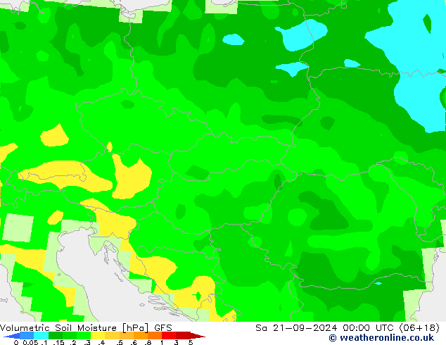 Volumetric Soil Moisture GFS Sa 21.09.2024 00 UTC