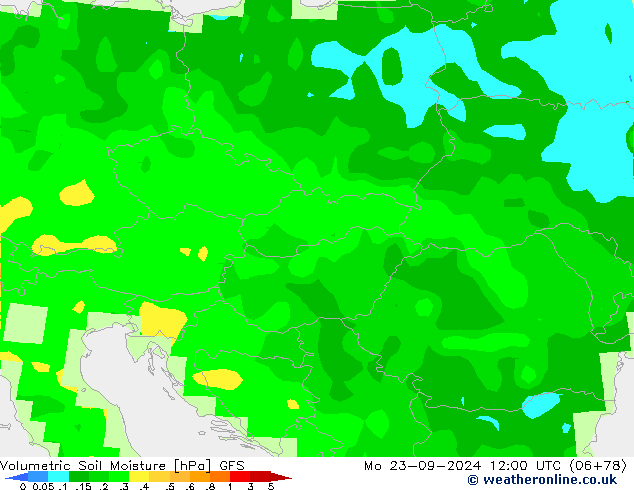 Volumetric Soil Moisture GFS Mo 23.09.2024 12 UTC