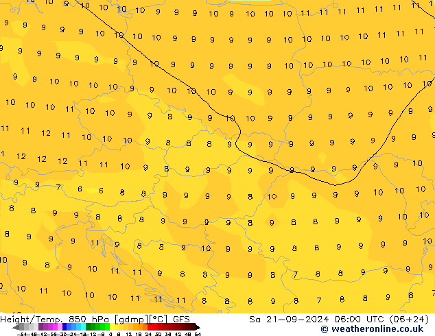 Z500/Rain (+SLP)/Z850 GFS So 21.09.2024 06 UTC