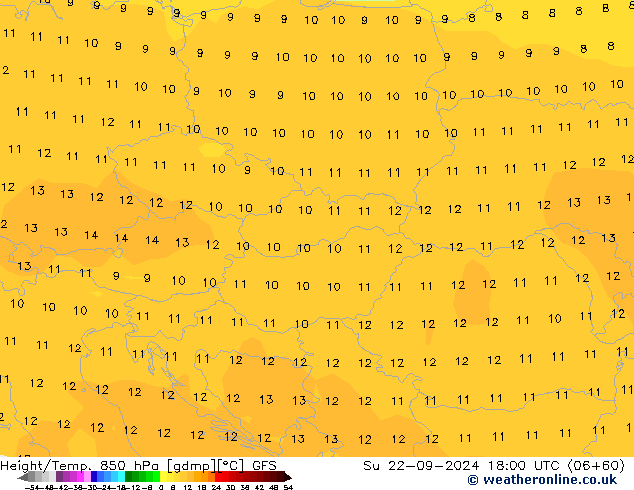 Z500/Rain (+SLP)/Z850 GFS dom 22.09.2024 18 UTC