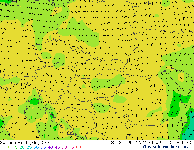 Rüzgar 10 m GFS Cts 21.09.2024 06 UTC