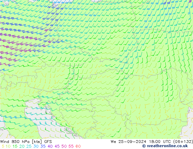  850 hPa GFS  25.09.2024 18 UTC