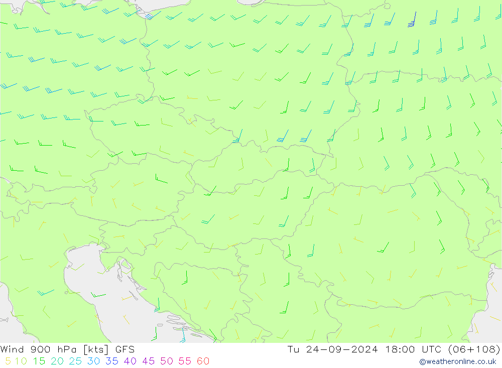  900 hPa GFS  24.09.2024 18 UTC