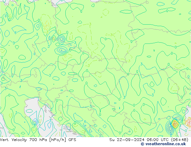 Vert. Velocity 700 hPa GFS  22.09.2024 06 UTC