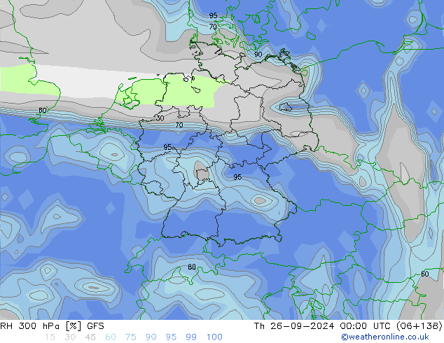 RH 300 hPa GFS Th 26.09.2024 00 UTC