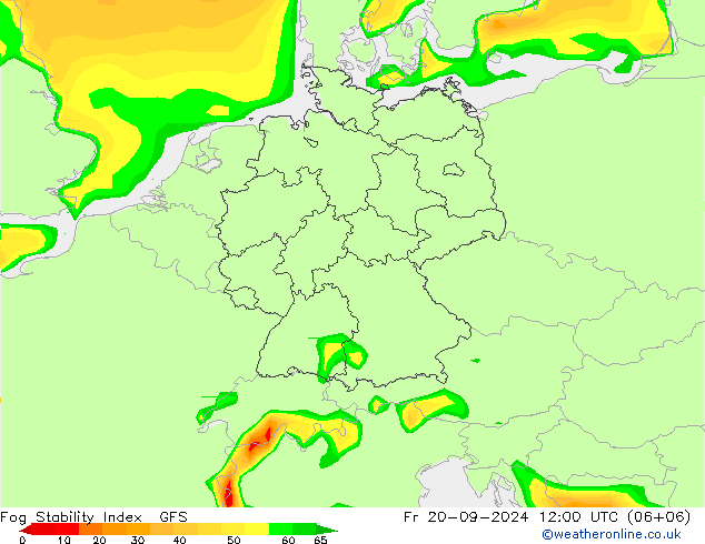 Fog Stability Index GFS Fr 20.09.2024 12 UTC