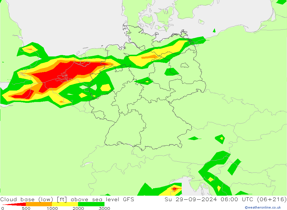 Cloud base (low) GFS Su 29.09.2024 06 UTC