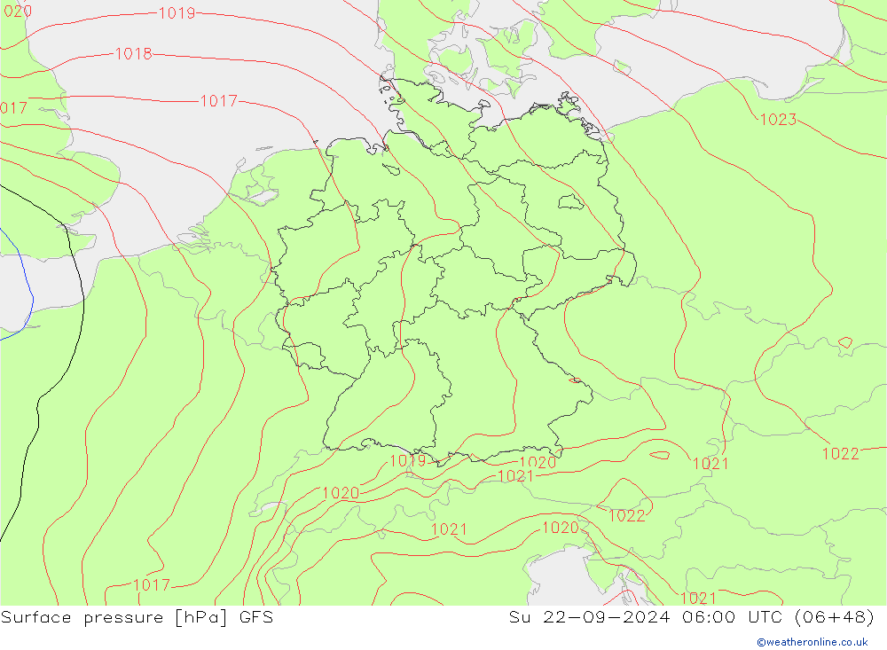 GFS: So 22.09.2024 06 UTC